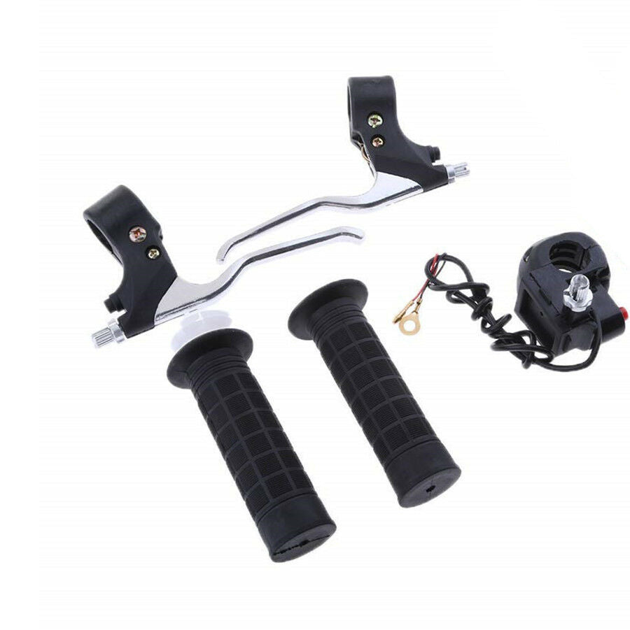 2PCS Pocket Mini Bike Hand Grips Kill Stop Switch Twist Throttle Brake Levers
