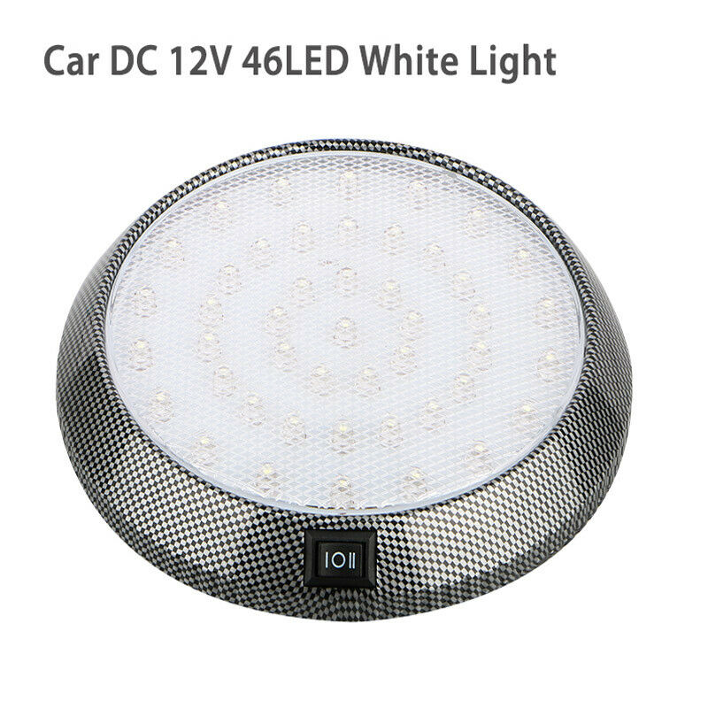 12V White 46LED Car Truck Interior Home Roof Ceiling Round Dome Light Universal