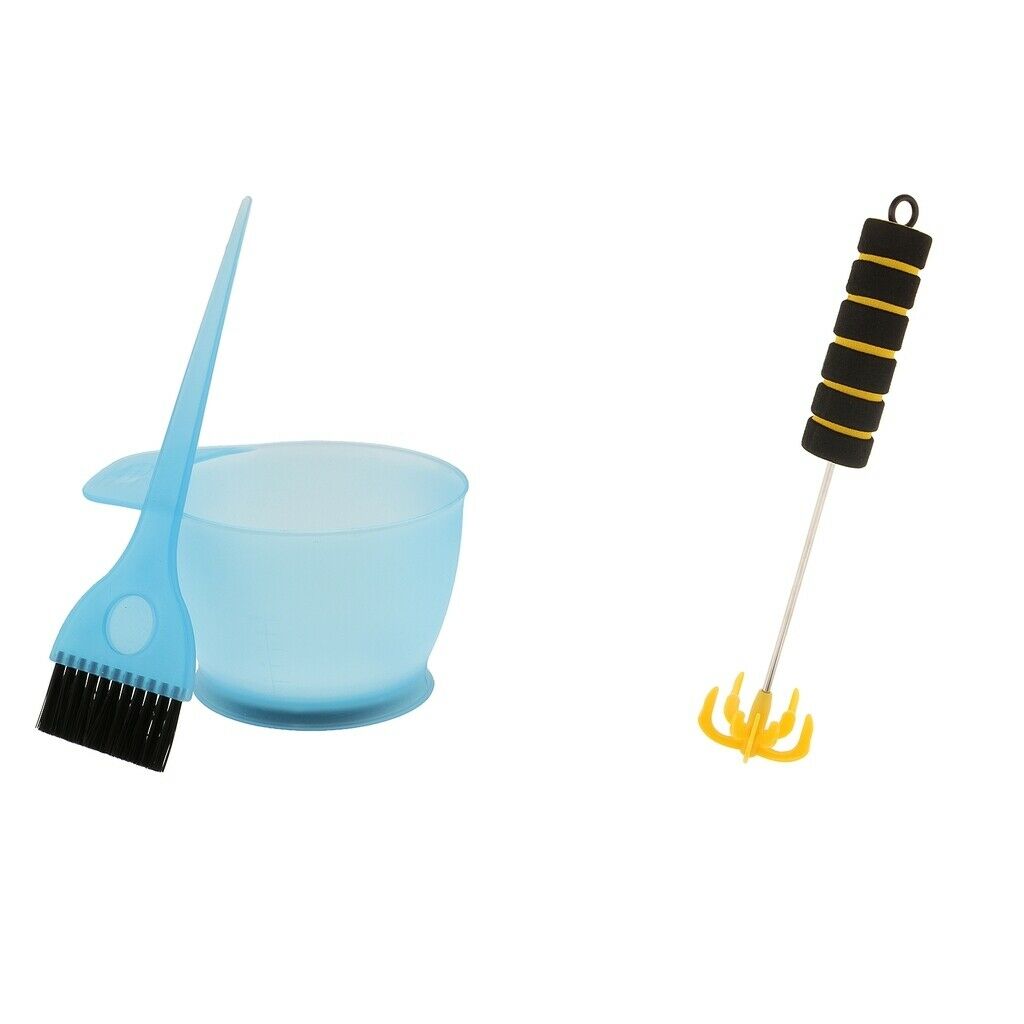 Salon Hair Color Bowl Brush Stirrer Set Highlighting Lowlight Tint Tool