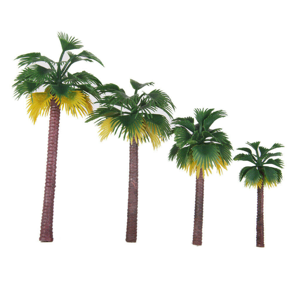 3X 12Pc Green Coconut Palm Tree for Train Forest Sand Table LAYOUT 1:65 - 1:150