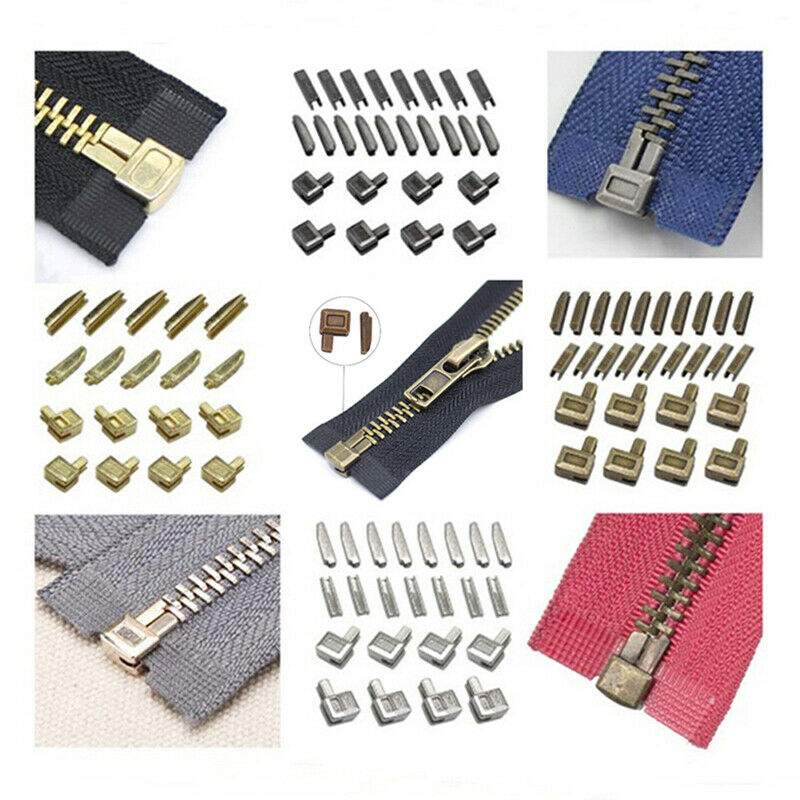 123PCS Metal Repair Zipper Stopper Open End Zipper Sewing Stopper Accesso.l8