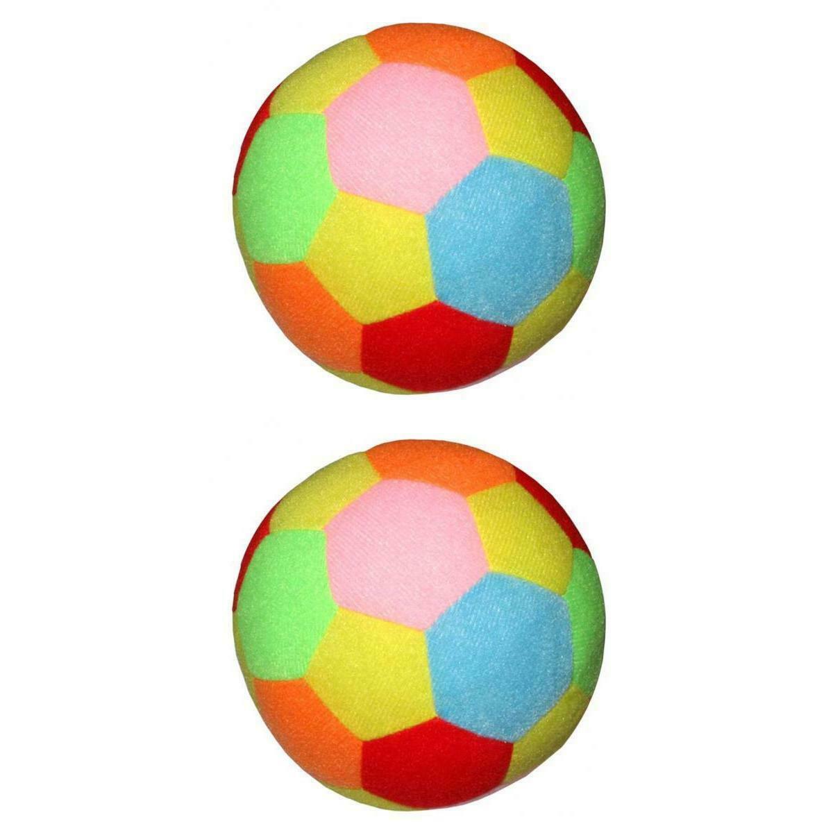 2x Kids Stuffed Soccer Cute Colorful Kids Cloth Ball Indoor Outdoor Sports