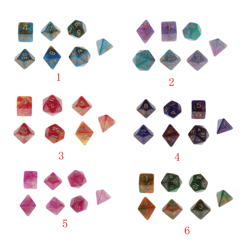 21Pcs Multi Sided 10-25mm Dice Role Playing Game for RPG Casino Supplies