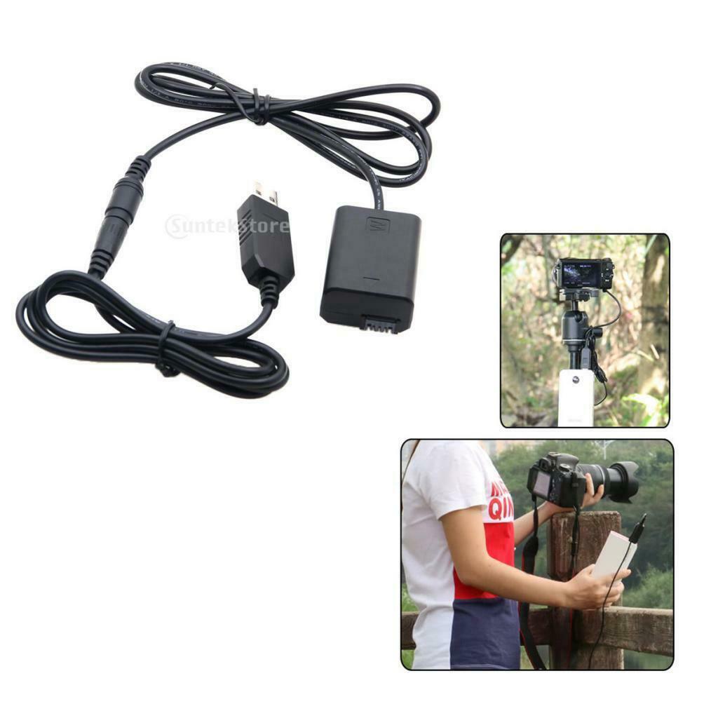 NP-FW50 Dummy Battery USB Adapter Cable for  NEX-3 5 6