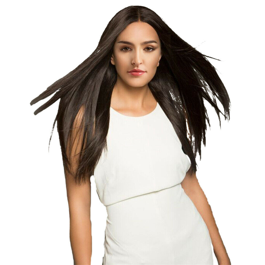 24 '' Charming Straight Long Natural Brown Synthetic Wig