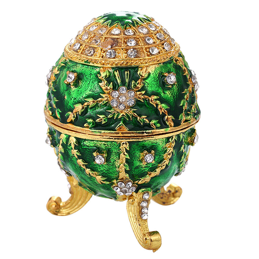 Pack of 2 Easter Egg Jewelry Box Storage Organizer Birthday Decor Ornament