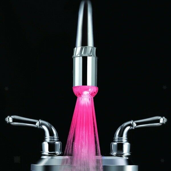 3 Colors LED Water Faucet Temperature Sensor Glow Shower Water Tap