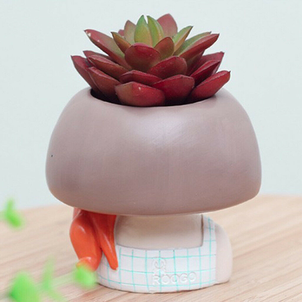 Set of 2 Pieces Girl Design Mini Flower Pots Cacti Succulent Plant Container