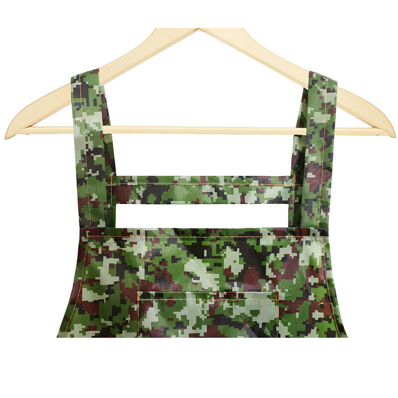Men Women Waterproof Oil Proof Apron Camouflage Chef Kitchen Cook Work Wear