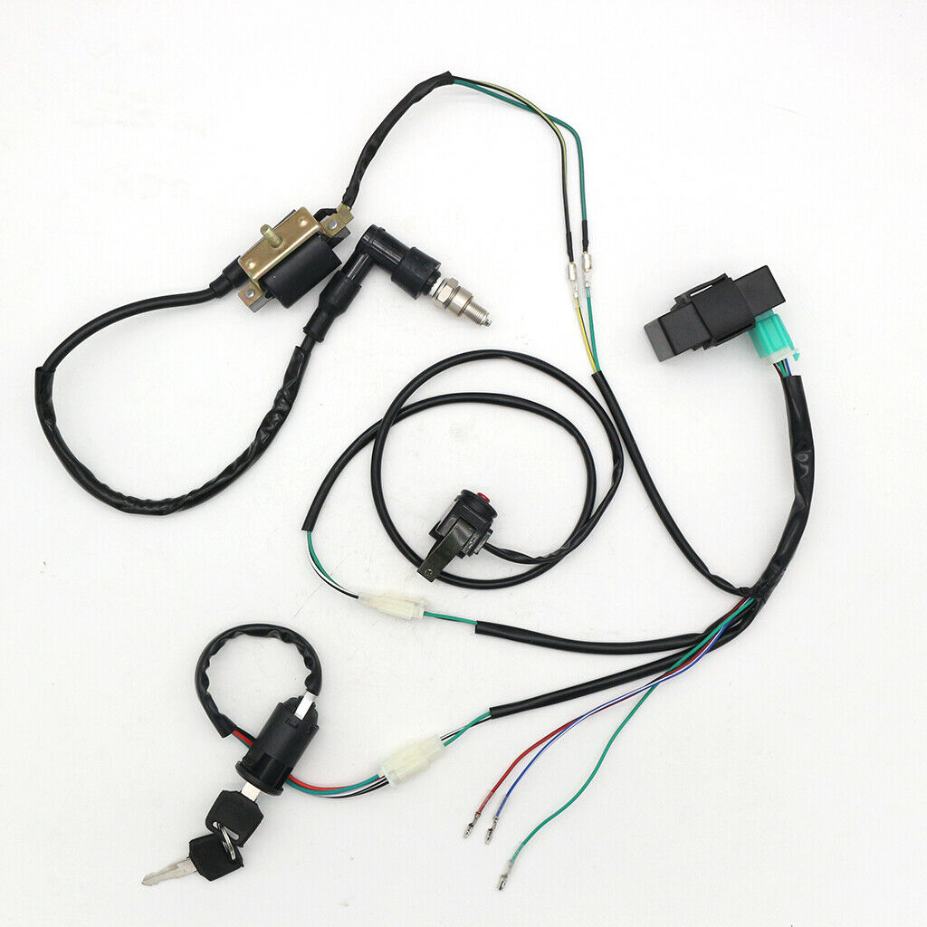 1Pcs Wiring Loom Harness Ignition Coil for 50cc -160CC 4 Stroke Kick Start