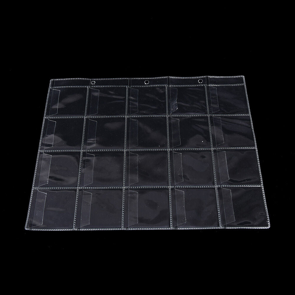 5 Pages 20 Pockets Plastic Coin Holders Storage Collection Money Album Case BDAU