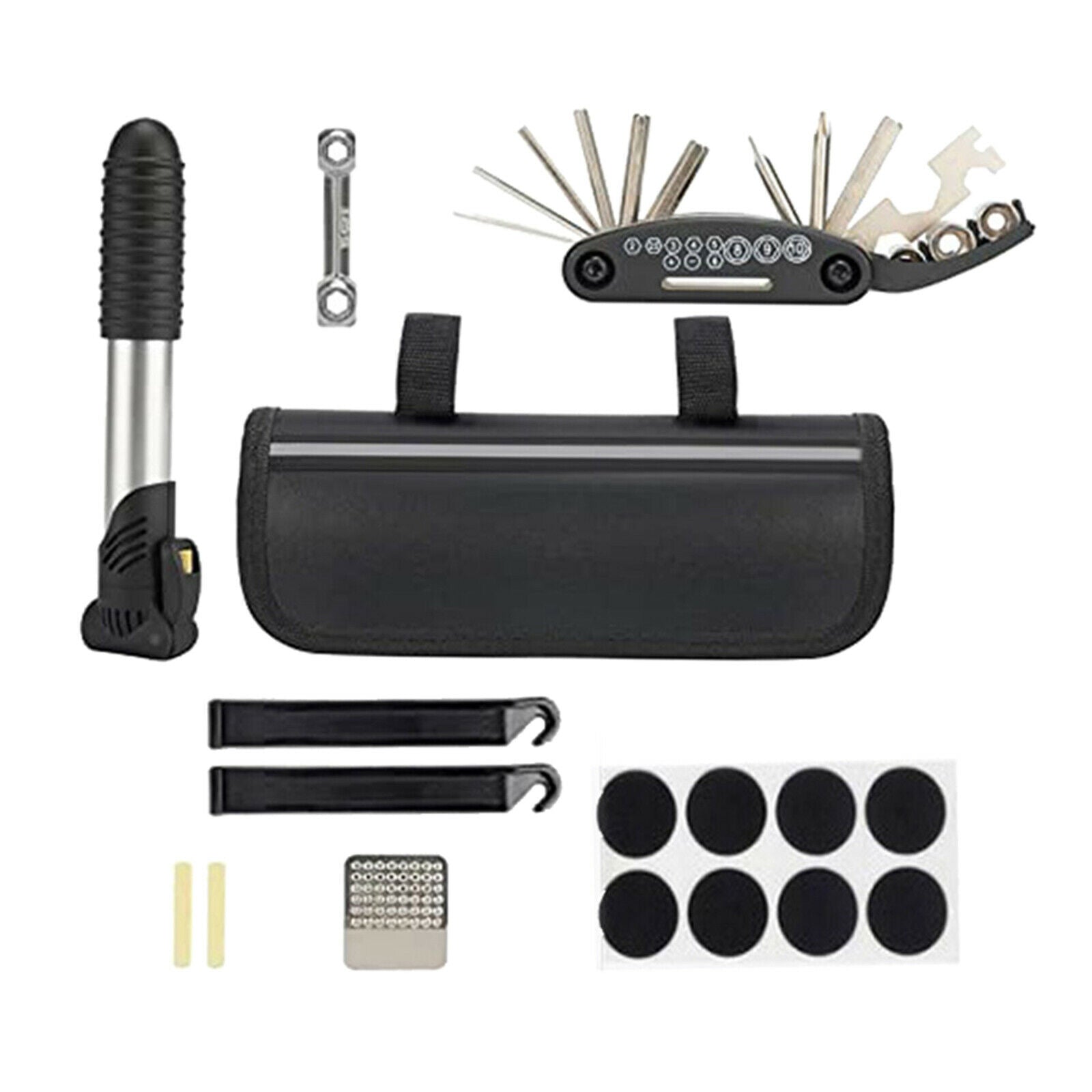 Bike Repair Tools Bag Cycling 16 in 1 Key Wrench Handy Maintenance Fixed Set
