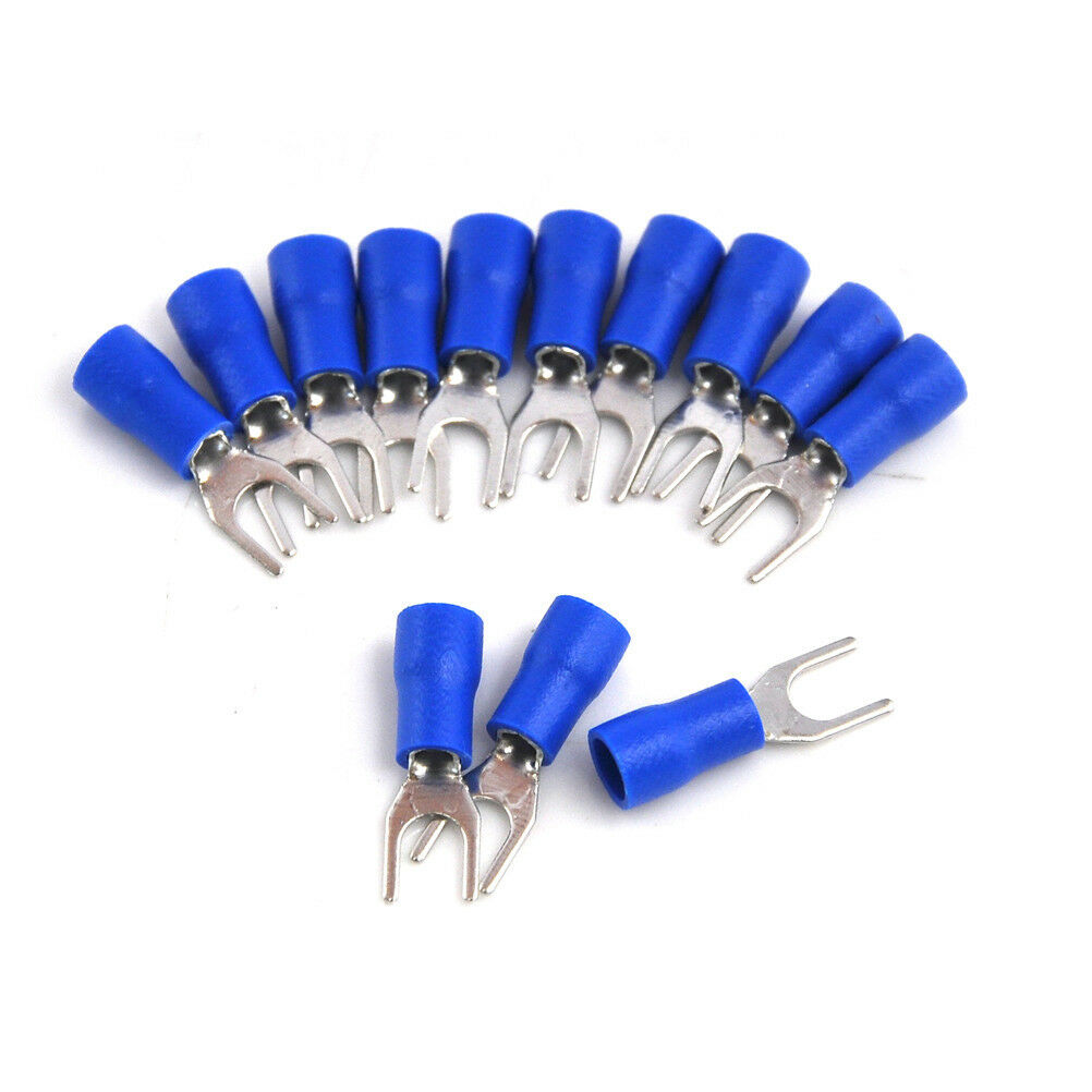 20PCS Fork Spade Wire Connector Electrical Crimp Terminal 14-16AWG .l8