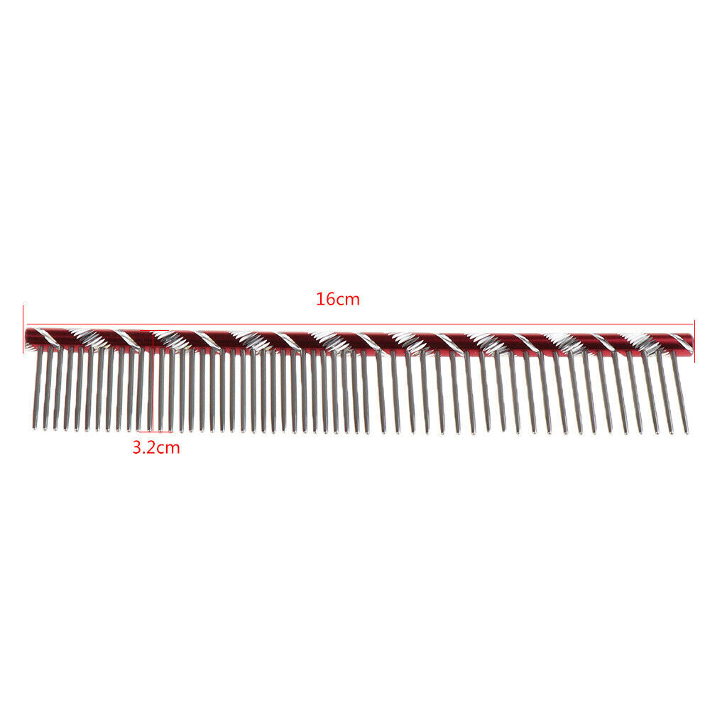 Pet Stainless Steel Hair Comb Pet Grooming Brush for Dog Cats Beauty Red