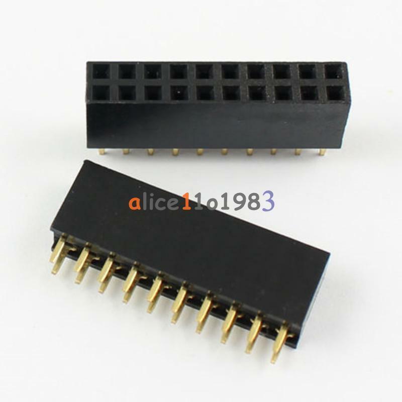 20PCS 2x10 20Pin 2.54mm Double Row Female Straight Header Pitch Socket Pin Strip