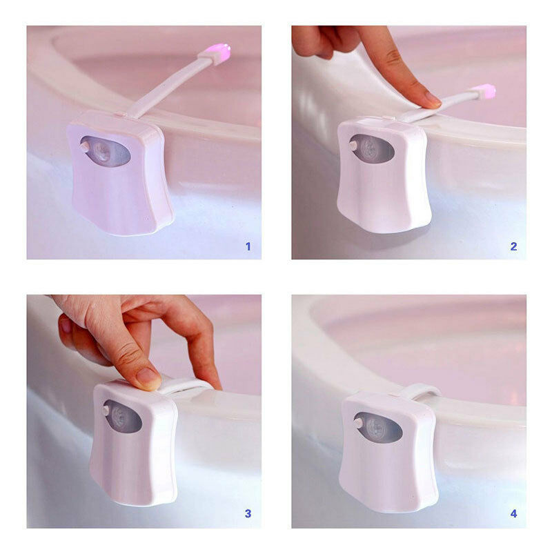 Night Light LED for Toilet Wc With Detector Movement 8 Colours Lighting New