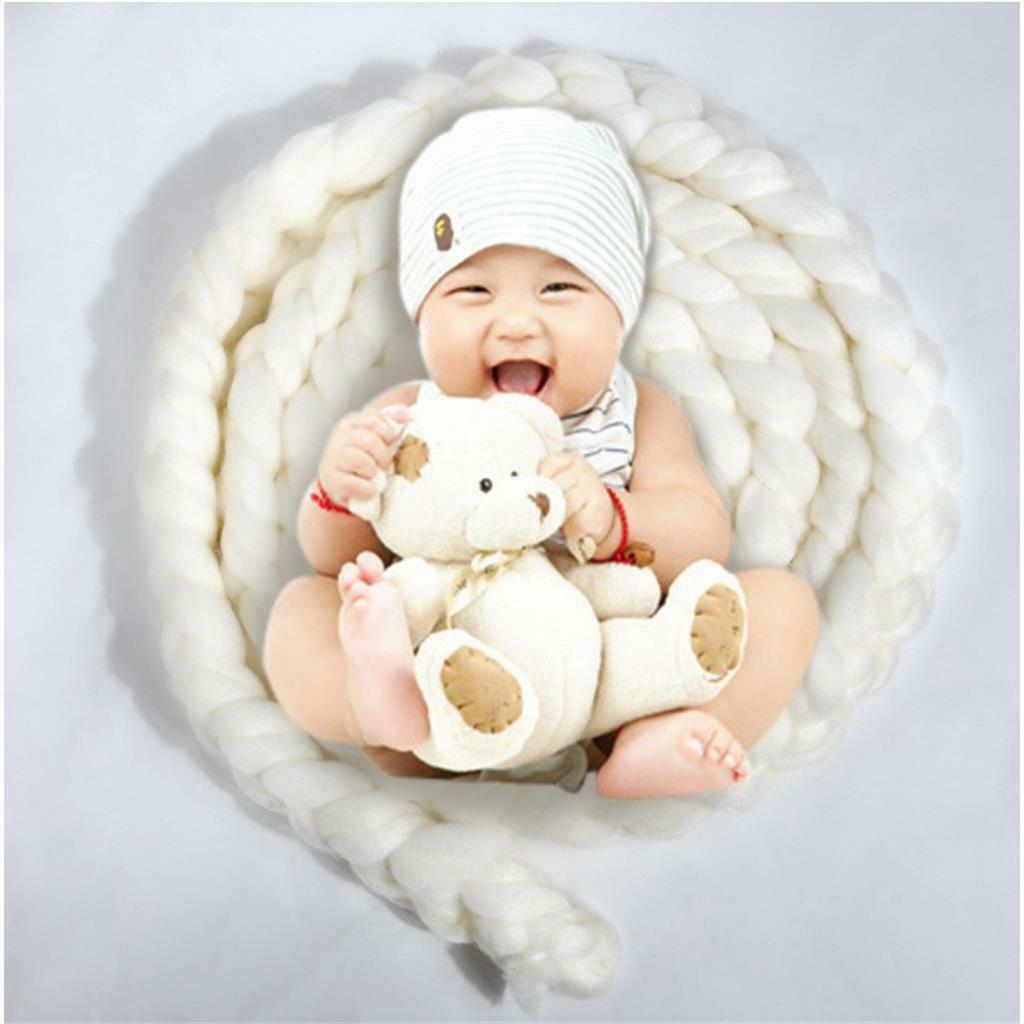 2pcs Baby Boy Girls Soft Cotton Knitting Ball Blanket Photography Props Rug