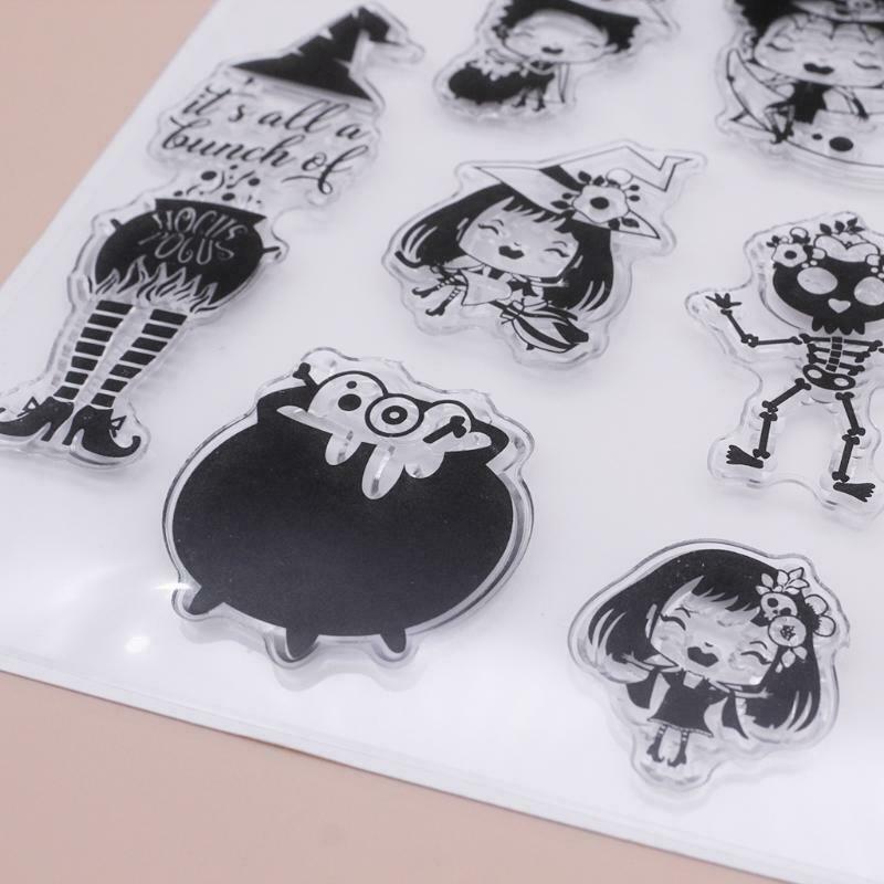 Clear Stamp Craft Making Embossing Mould for DIY Halloween Witch Card