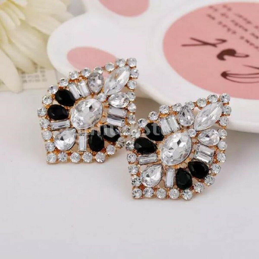 1 Pair Crystal Pierced Earrings Ear Stud Charms Jewelry