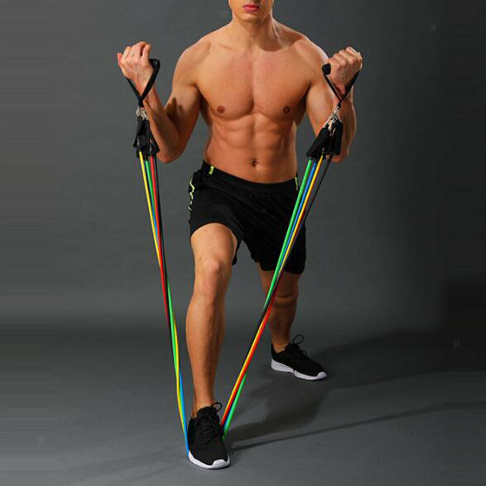 11 PCS Resistance Band Set Yoga Gym Pilates Strength Tubes Workout Bands