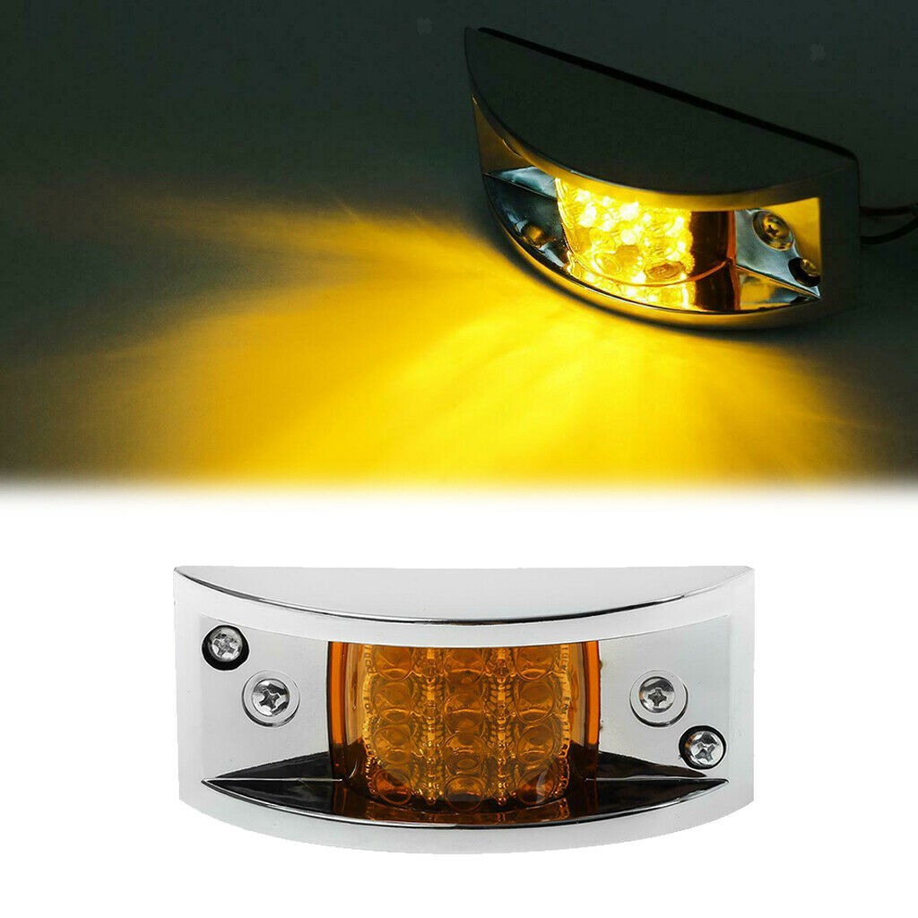 Amber LED Side Marker Fender Light Waterproof 12/24V for Truck Trailer