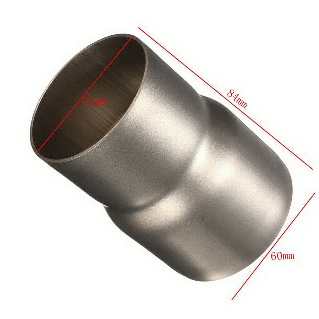 60mm to 51mm Motorcycle Exhaust Adapter Reducer Connector Hose Tubes