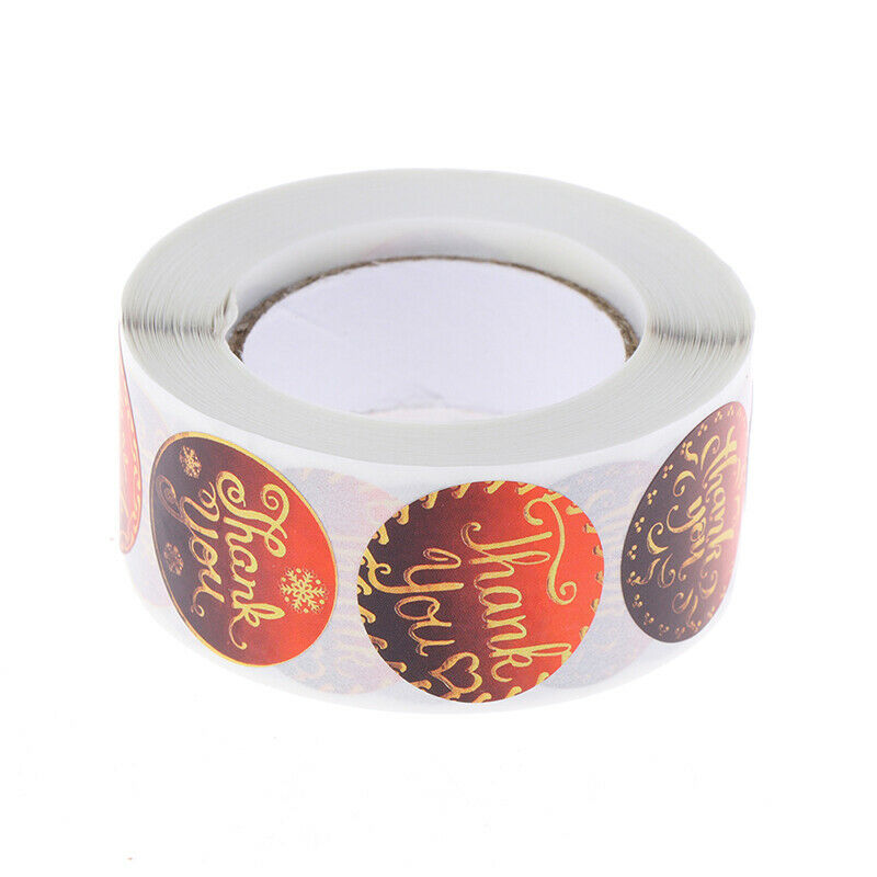500pcs/roll red thank you stickers scrapbooking for package seal lab.l8
