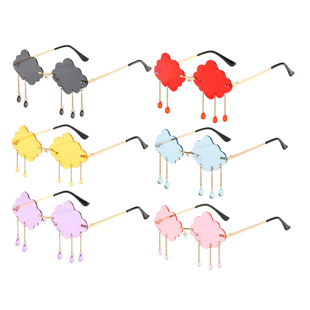 6PCS Fashion Punk Cloud Sunglasses Clear Lens Sun Glasses Rave Eyewear