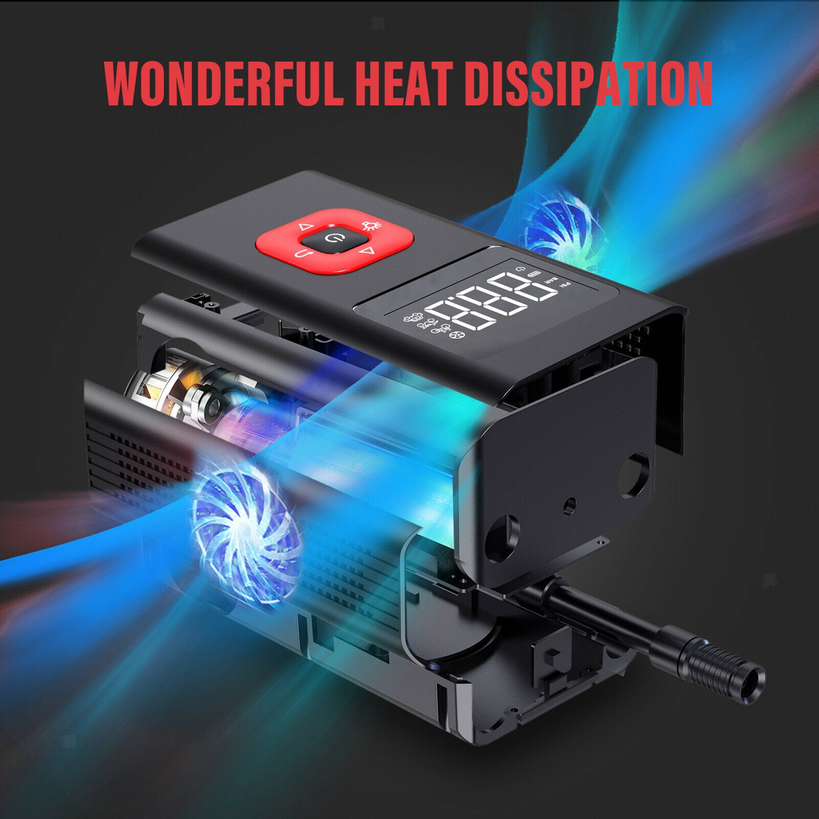Portable Car Air Compressor Electric Ball Bicycle Air Inflator Pump 2500mAh