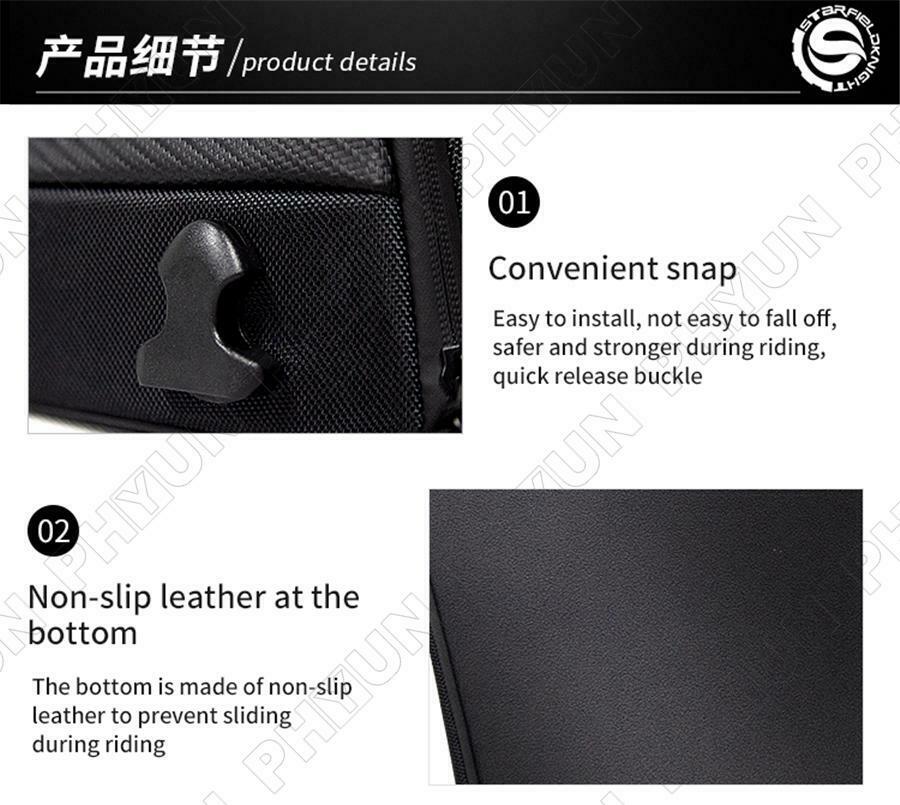 Black Motorcycle Tail Bag Back Seat Bag Shoulder Backpack Touring Bag Waterproof