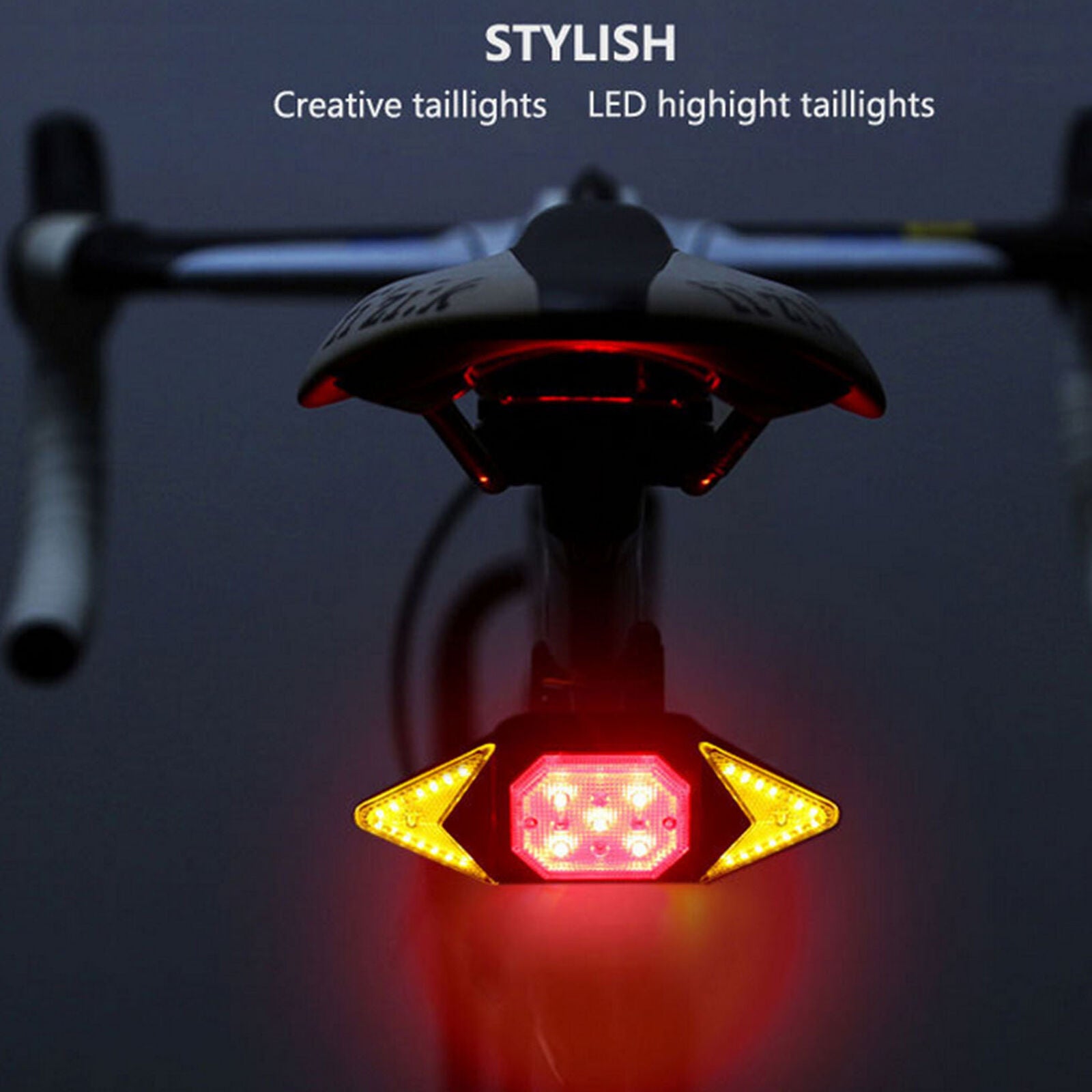 LED Bicycle USB Indicator Bike Rear Tail Turn Signal Light Wireless Remote