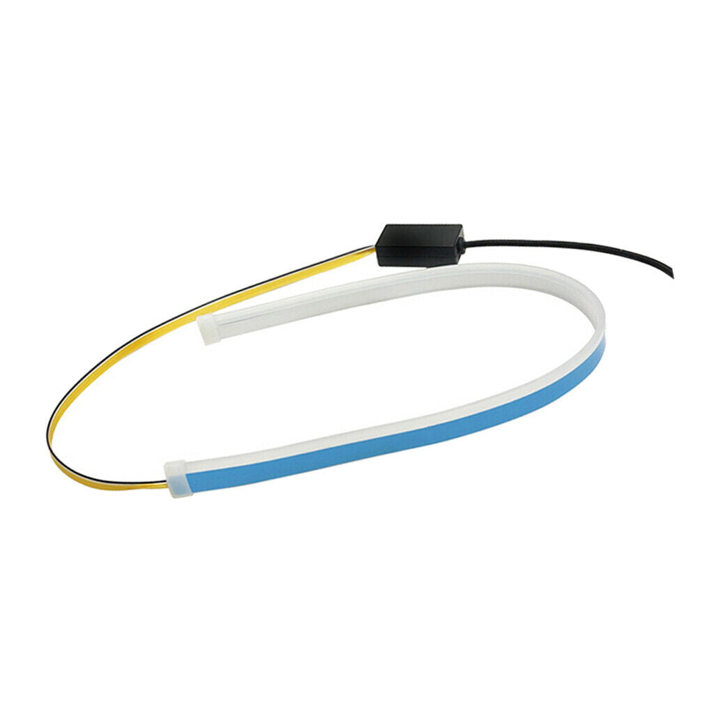 2xFlexible Tube LED Strips Daytime Turn Signal Lights 60cm Pink+Yellow