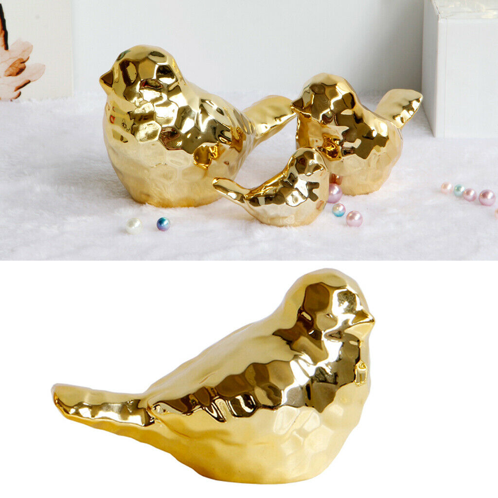 European Style Ceramic Golden Small Bird Shaped Candlestick Home Ornament
