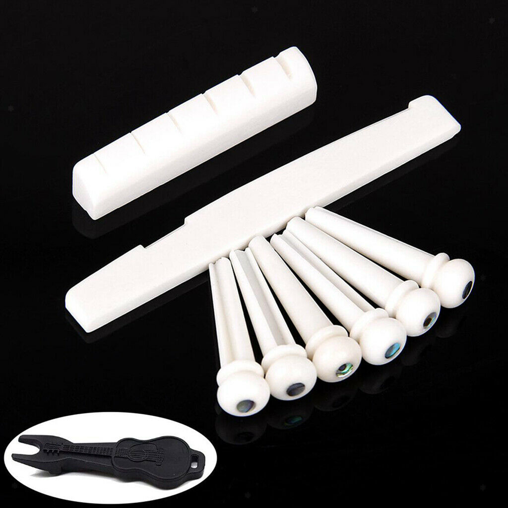 Classical Guitar Bridge Cattle Saddle 6 String Bone Split Nut New