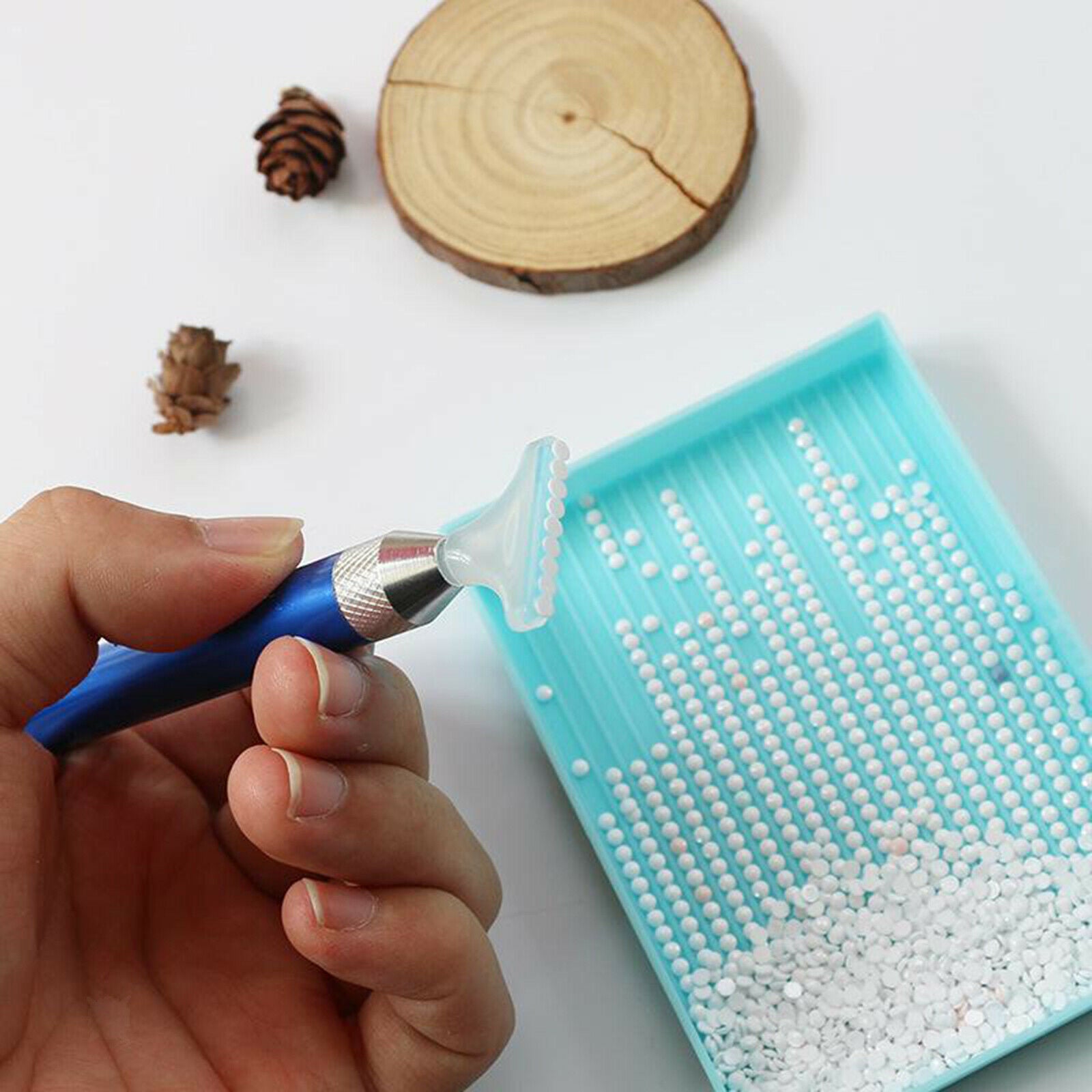 5D Diamond Painting Tool Point Drill Stylus Pen With LED Light Roller Head Kit