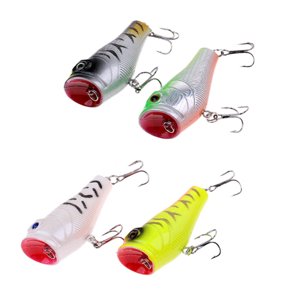 Lot 4pcs Fishing Lures Crankbaits Hooks Minnow Baits Tackle Floating Lures