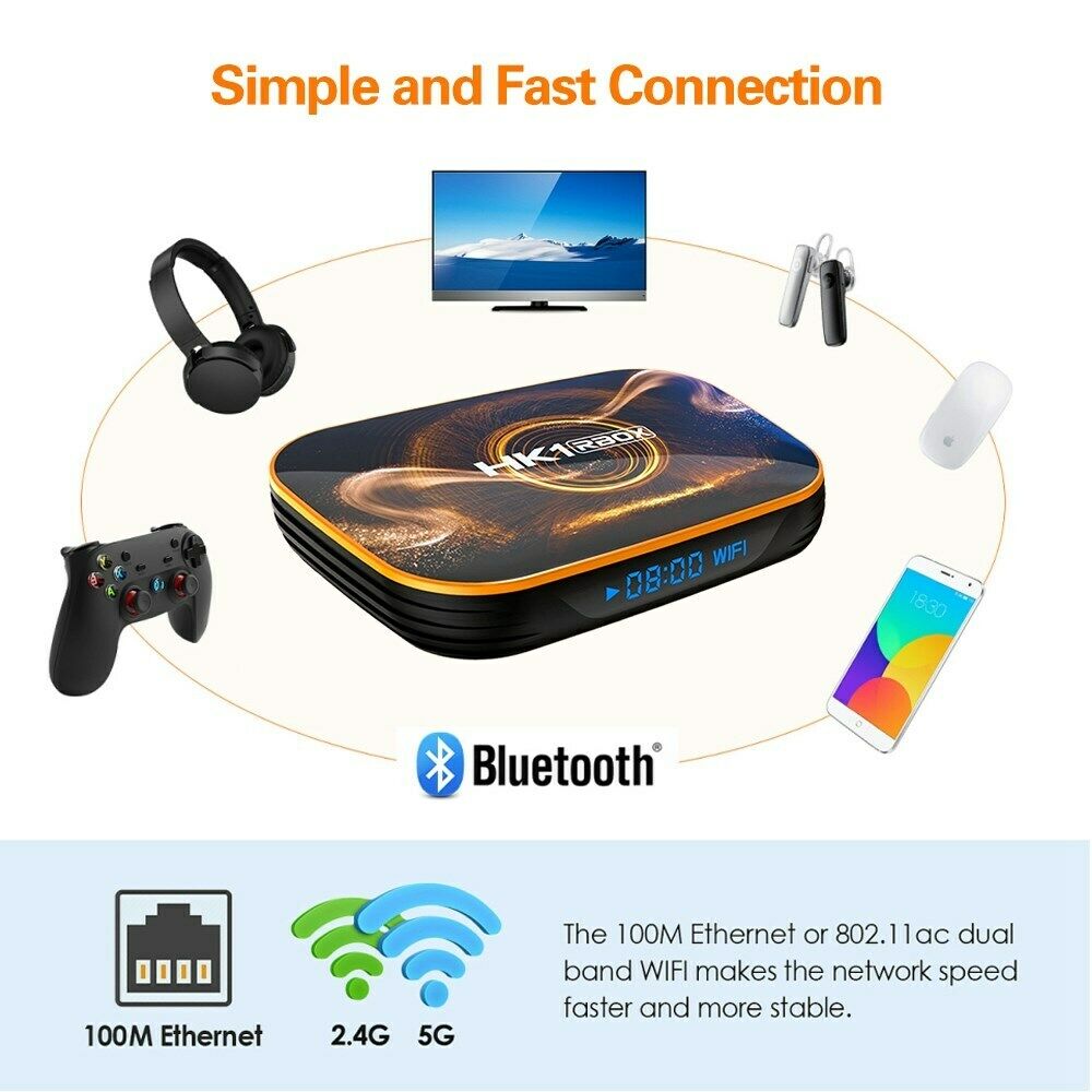 Hk1 Pro Android10.0 Tv Box With Mini Wireless Keyborad Quad-Core 4K Media Player
