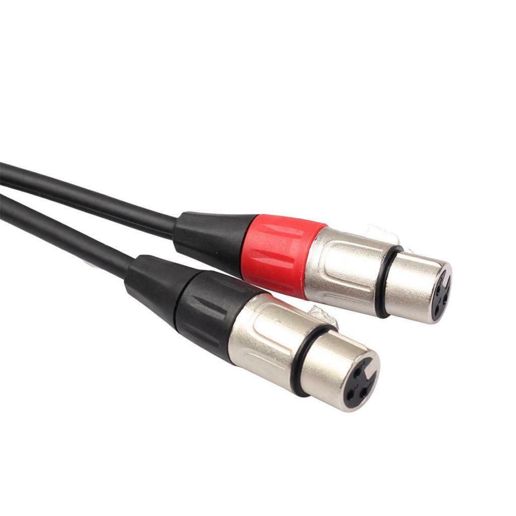 Dual Female to Dual RCA Male Signal Patch Cable Durable for Micophone 1.8m