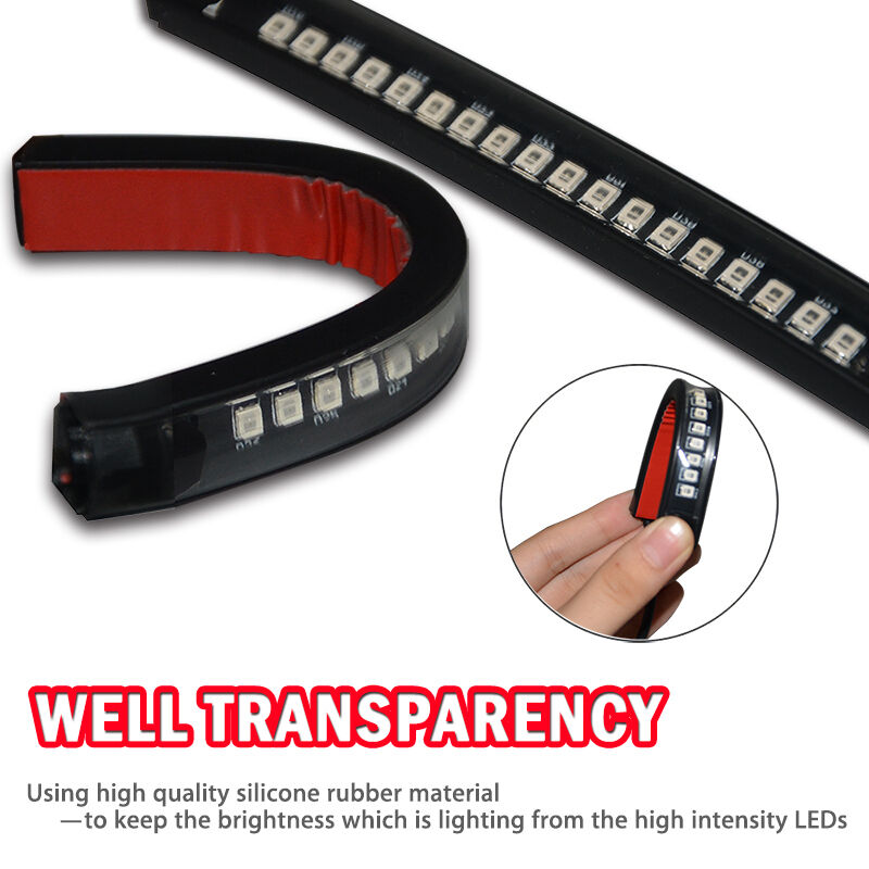 2Pcs Flexible 18LED Motorcycle Tail Brake Stop Turn Signal Strip Light Taillight