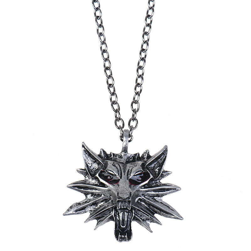 1Pc Zinc alloy Pendant Necklace Wolf Head Necklace Halloween Necklace & P.l8