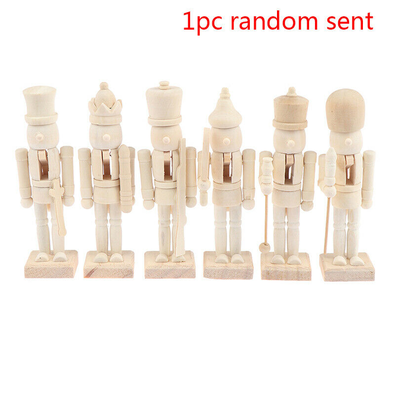 New 12cm Nutcracker Puppet White Embryo Walnut Soldier Shaped Ornamen.l8