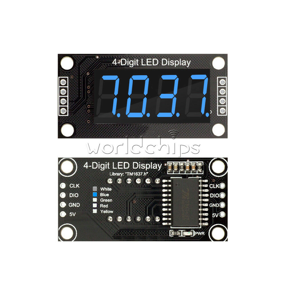 Blue 0.36" TM1637 7-Segment 4-digit Digital Tube LED Display Module For Arduino