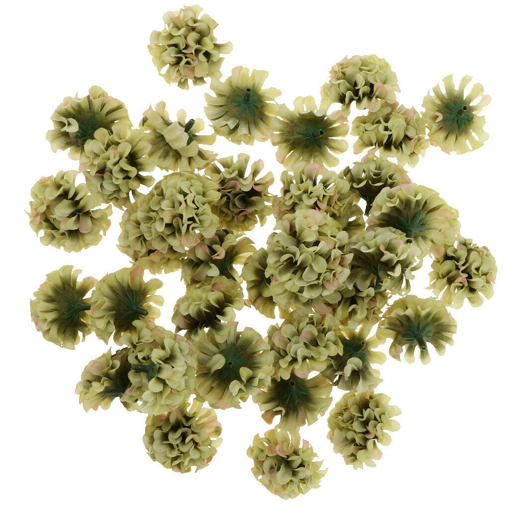 40Pieces 4.5cm Silk Lilac Flower Head Bud DIY Craft Wedding Clip Decor  H