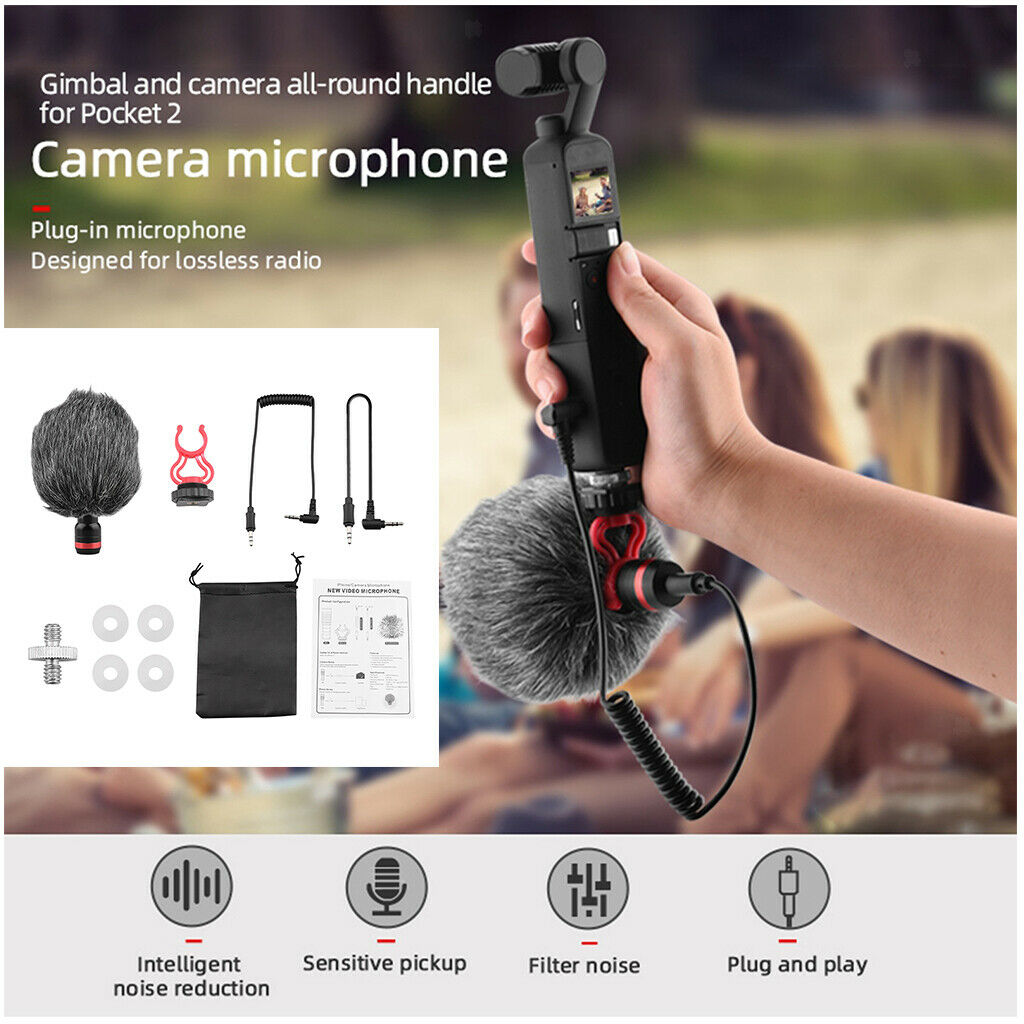 Video Microphone Compact on Camera Microphone Mic for Pocket2 DSLR Camera