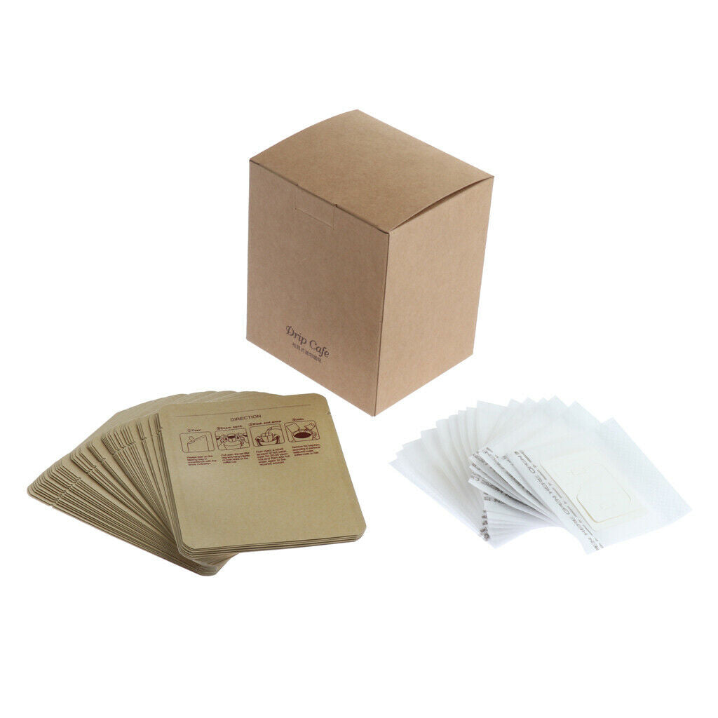 50 Sets Disposable Hanging Ear Drip Coffee Tea Filter Bag Single Serve Bags