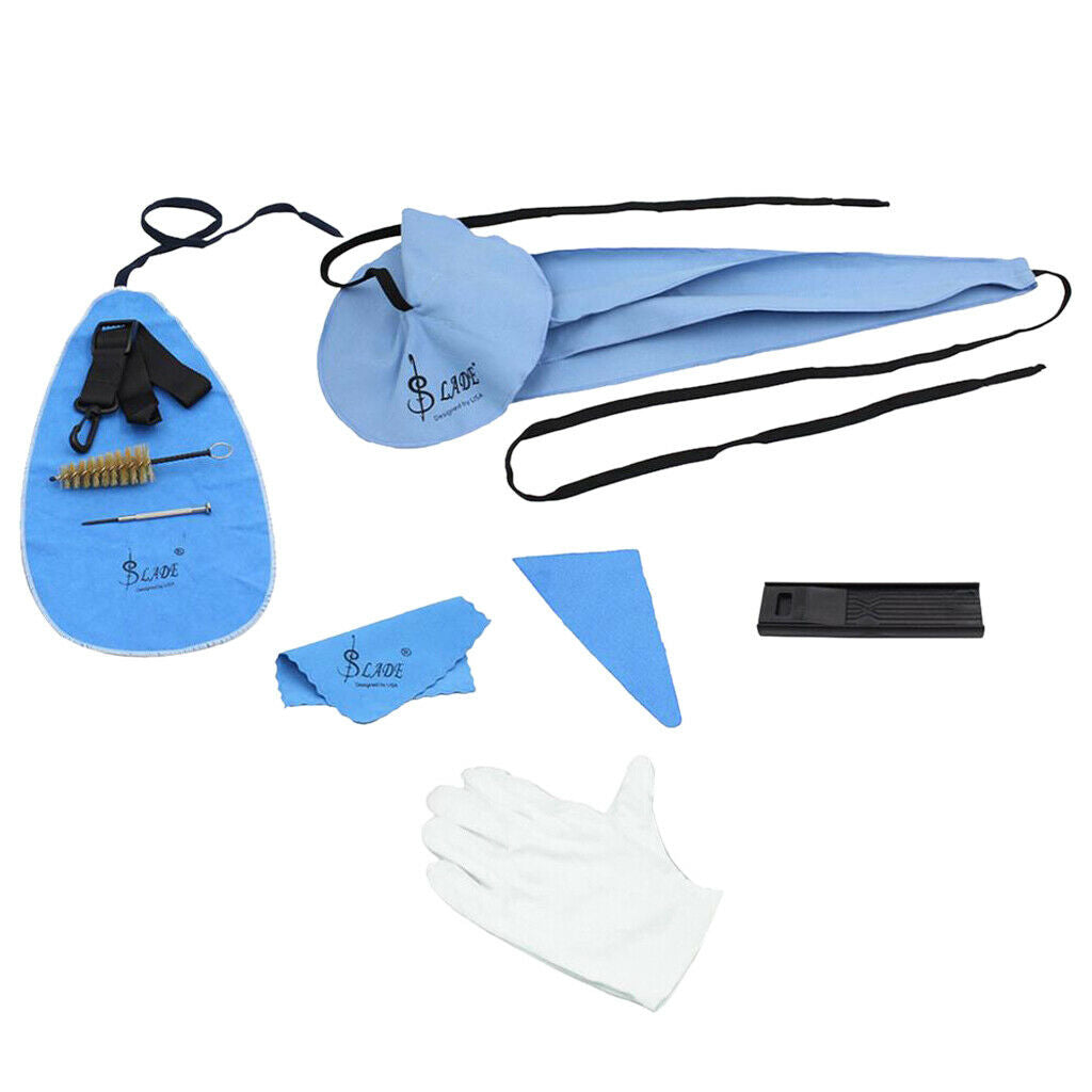 10 Pieces of Set Saxophone Cleaning Care Kit Cloth Reed Case Brush Tool
