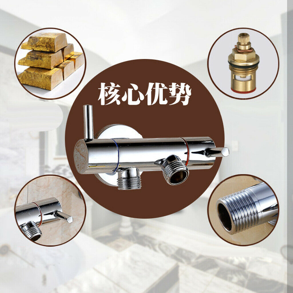Brass 3-Way Toilet Shower Mixer Valve Diverter Adaptor Bathroom Bathtube 1/2