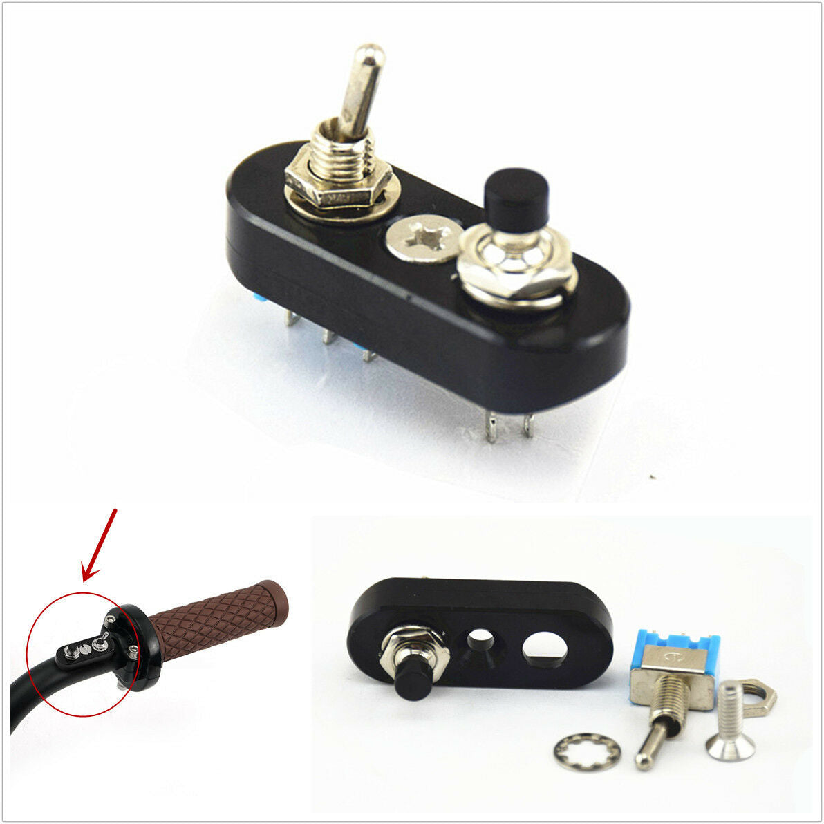 Motorcycle Handlebar Engine Stop Start Kill Lever Switch Button Custom Universal