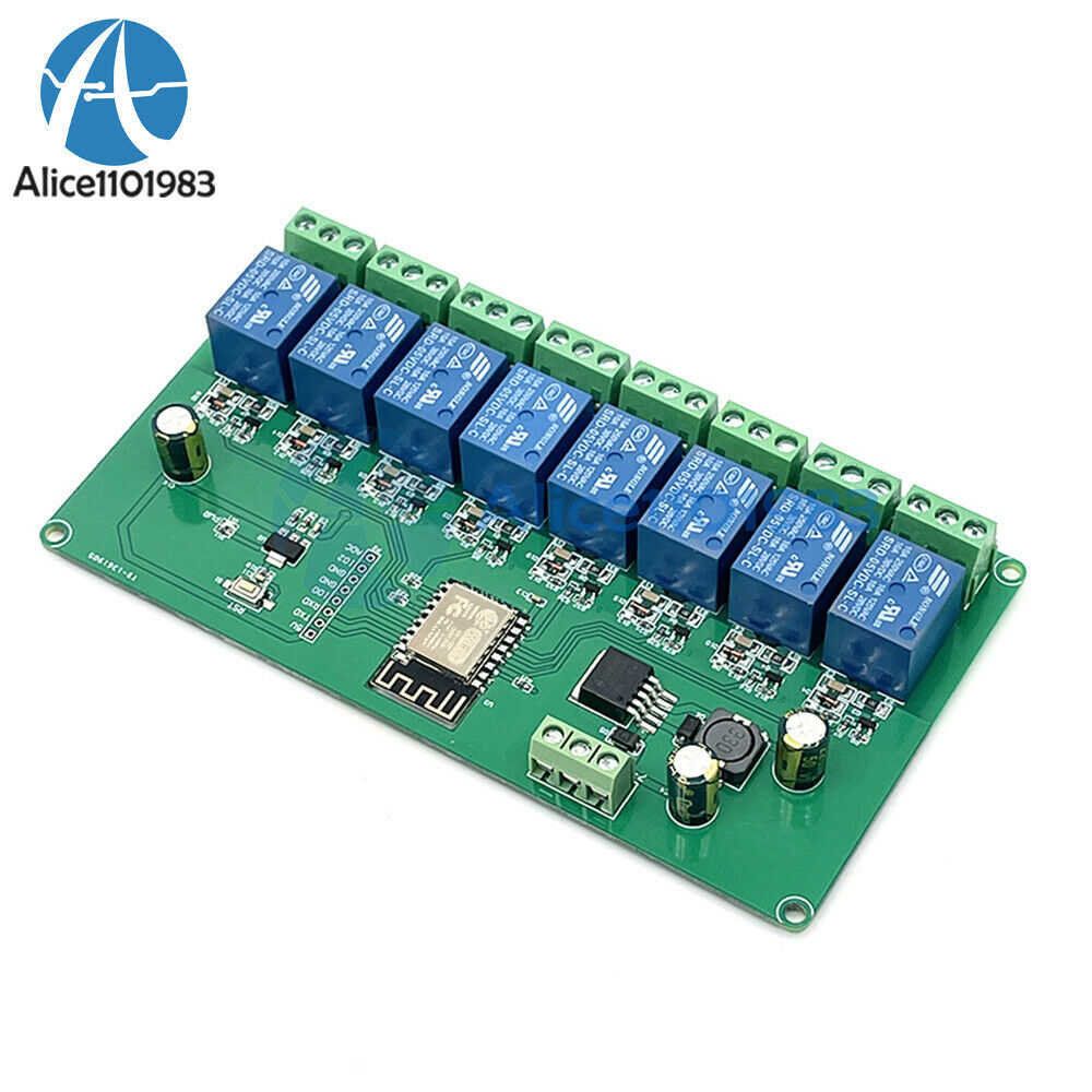 DC 5V DC 7-28V ESP8266 WIFI 8 Channel Relay Module ESP-12F Development Board