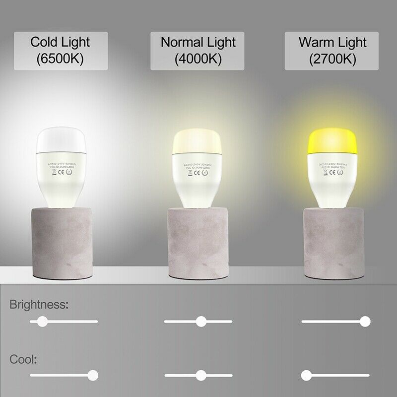E27 Smart Wifi LED Bulb 7W WCRGB Tuya Smart Dimmable Lamp Bulb Color ChanginW4H3